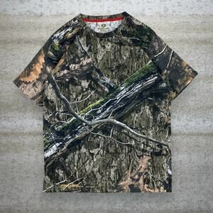 Vintage 90s Mossy Oak Shirt Mens M Hunting Camo Cotton Short Sleeve Woodland